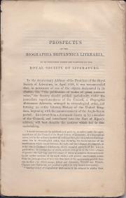 Prospectus of the Biographia Britannica Literaria 