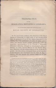 Prospectus of the Biographia Britannica Literaria 