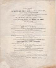 Programme of the Soirée at the Royal Institution