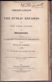 Observations on the Public Records of the Four Courts at Westminster,