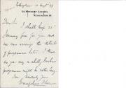 Autograph Letter Signed from Evangeline Florence