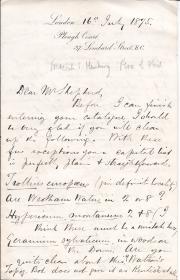 Autograph Letter Signed 'Frederick J. Hanbury", botanist