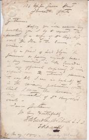 Autograph Letter Signed by 'J. B. Eardley-Wilmot L.L.D.'