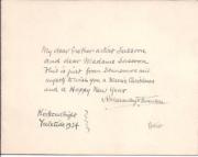 Autograph Card Signed from the Scottish artist Robert Macaulay Stevenson 