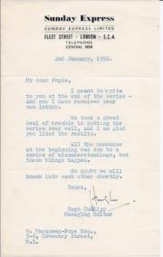 Typed Letter Signed ('Hugh') from Hugh Cudlipp