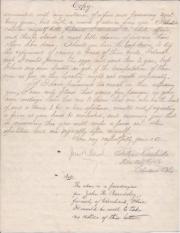 Contemporary manuscript copy of letter to the writer Henry William Herbert 