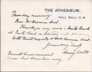 Autograph Postcard Signed to Holman Hunt