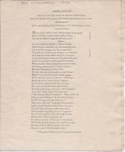 [printed handbill] Prologue written by the Earl of Mount Edgcumbe