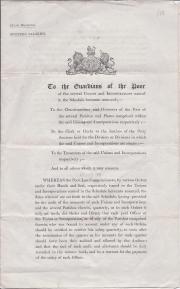Printed Government circular, Poor Law, 1845