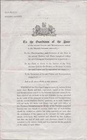 Printed Government circular, Poor Law, 1845