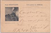 Autograph Card Signed ('Déroulède P.') by the French anti-Dreyfusard author