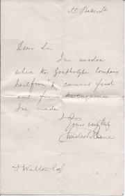 Autograph Note Signed from the Punch illustrator Charles Keene 