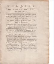 The List of The Royal Society. MDCCLXXXI. [1781]