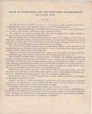 Draft of Resolutions for the Permanent Establishment of a Navy Club