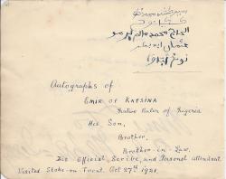 Signatures of the Emir of Katsina, his son, brother, brother-in-law