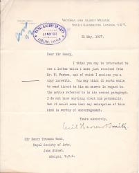 Six Typed Letters and Notes Signed 'Cecil Harcourt Smith'