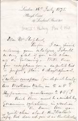 Autograph Letter Signed 'Frederick J. Hanbury", botanist