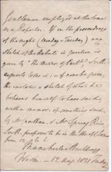 Autograph Letter in the third person from Sir Robert Inglis