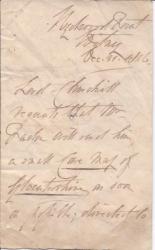 Autograph Letter Signed, in the third person, from Lord Churchill