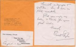  Autograph Letter Signed from the Welsh writer Showell Styles.