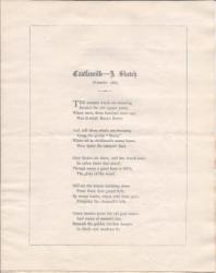 [Printed poem.] Castlemilk - A Sketch. | November 1867.