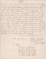 Contemporary manuscript copy of letter to the writer Henry William Herbert 