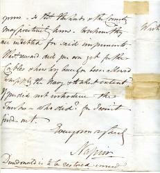 Letter bySir Charles Napier mentioning the Sea Wolf.