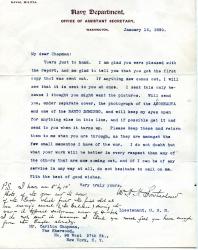 W. H. H. Southerland, (1852-1933)], US Admiral, Letter