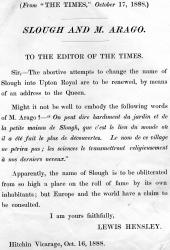 Printed handbill: Slough and Mr Arago.