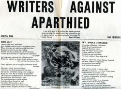 I. F. White, editor, 'Writers Against Apartheid'