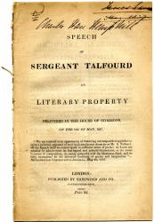 Speech of Sergeant Talfourd on Literary Property