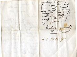 Autograph Letter Signed ('Thomas Faed', artist) 