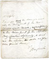 Autograph Letter Signed ('Burghersh') from Lord Burghersh