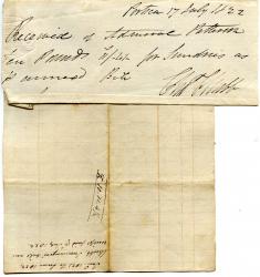 Manuscript Receipt Signed, Charles Chubb, locksmith and ship's ironmonger
