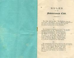 Rules of the Mediterranean Club. [proof copy]