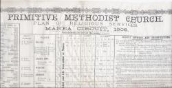 Calendar, printed on India paper, of the 'Primitive Methodist Church