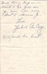  ALS signed by Hollywood actor Jackie Coogan