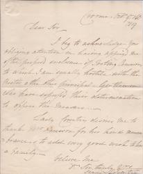 Autograph Letter Signed by George William Coventry