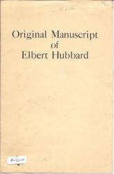 Original typescript with manuscript corrections by Elbert Hubbard