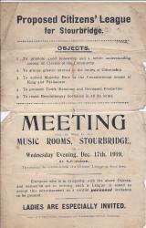 Minute Book of the Stourbridge Citizen's League, 1919-1921.