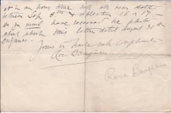 Autograph Letter Signed from Rosa Baughan, graphologist 